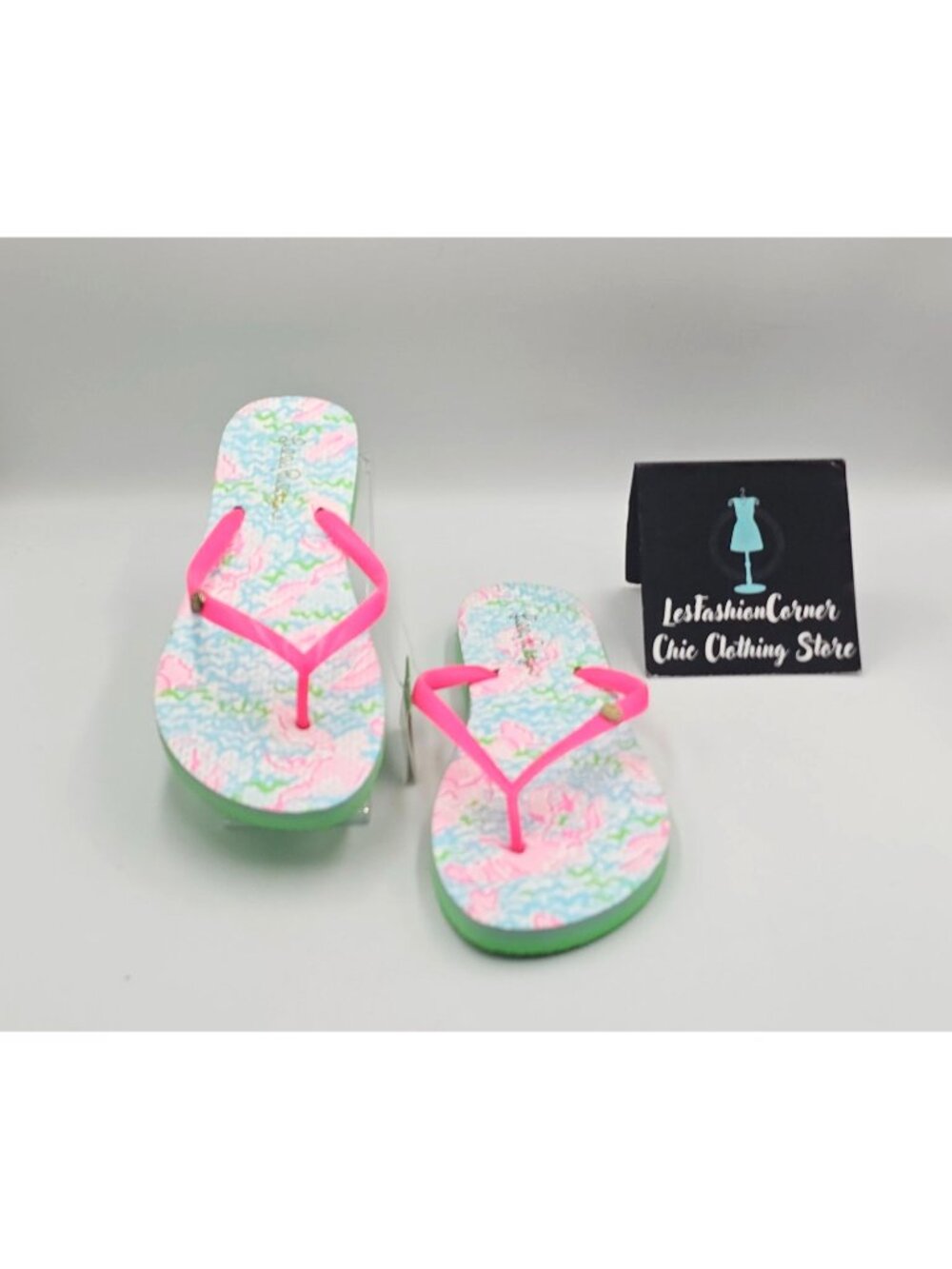 NWT Lilly Pulitzer Women's Multicolor Lobstah Roll Pool Flip-Flops Size 7/8 3751 - Picture 2 of 13